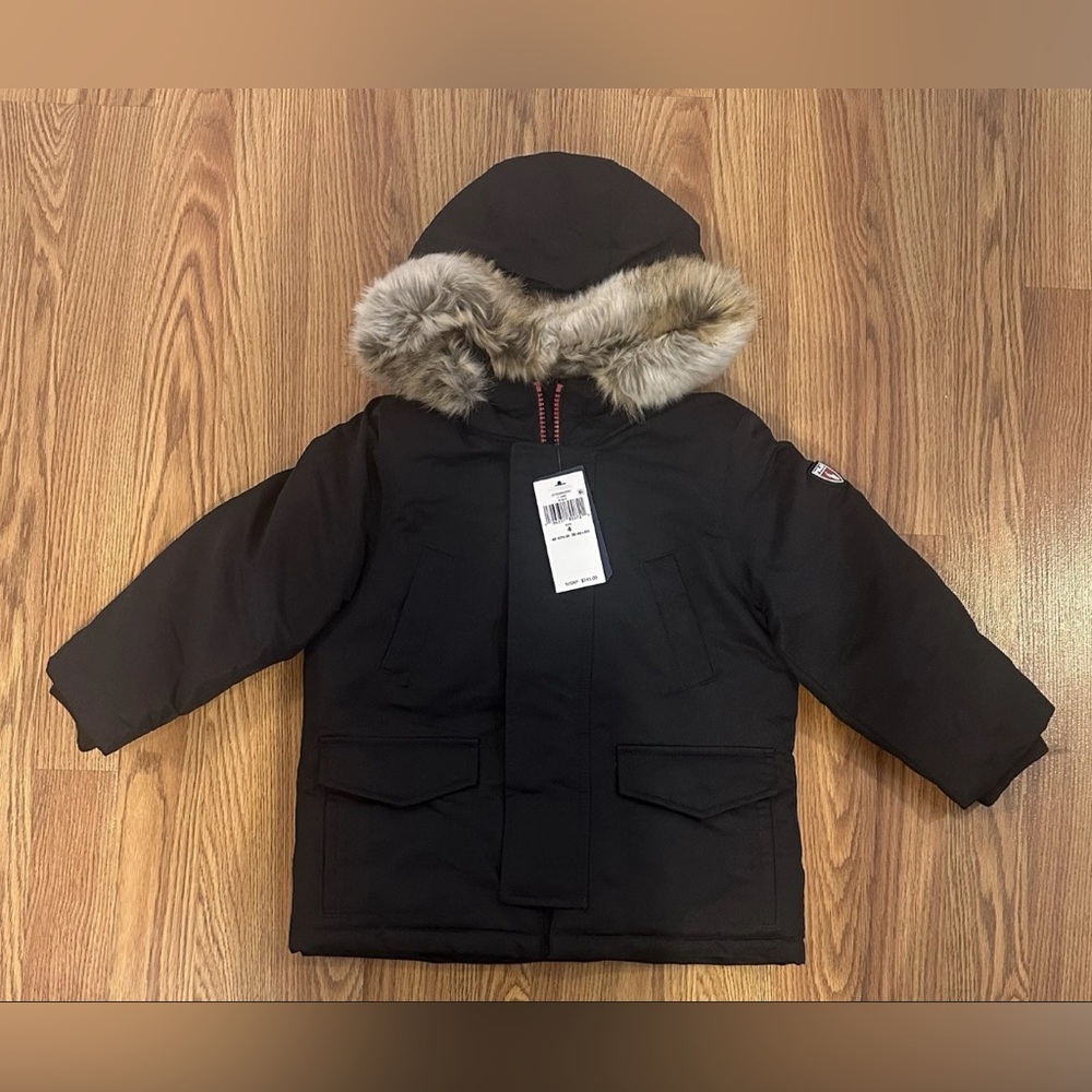 Polo Ralph Lauren Boy’s Faux-Fur-Trim Down Parka Jacket, Size 4 Black